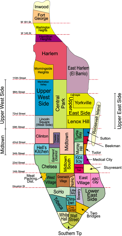 Manhattan Neighbourhoods Map