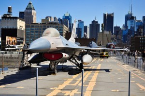 Intrepid Air and Space Museum - F 16 Bomber and Blackbird Spy Plane