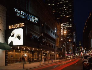 The Phantom of the Opera is Playing in the Majestic Theatre in New York City