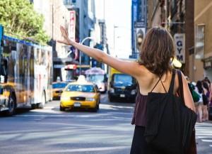Hailing a Taxi Cab in New York City