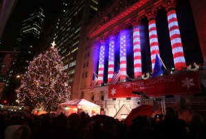 New York Stock Exchange (NYSE) Decorated for the holidays