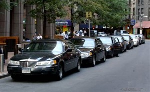 Several Limos Parked on New York City Streets